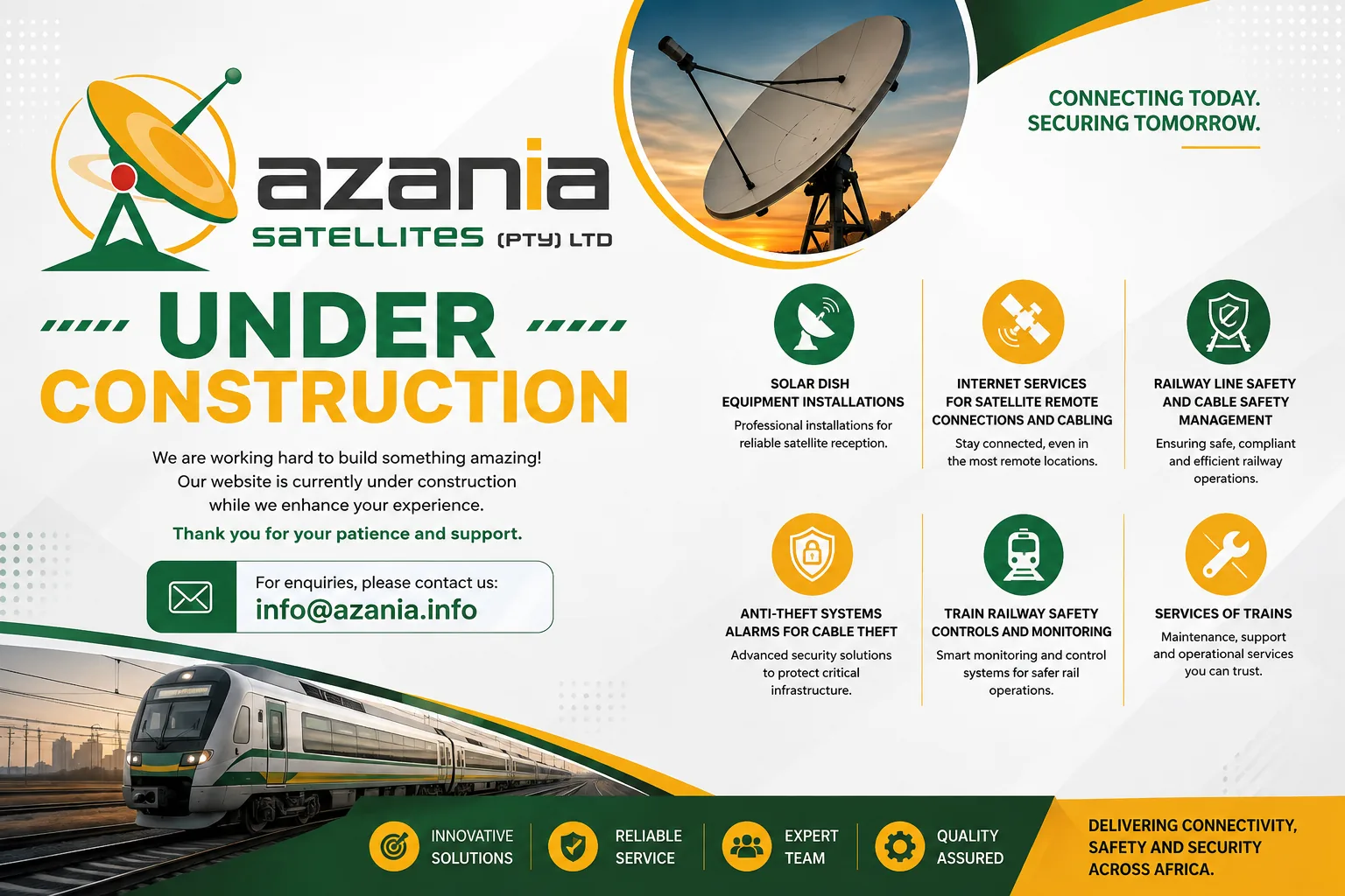 Azania Satellites (PTY) Ltd under-construction announcement artwork
